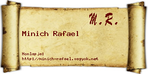 Minich Rafael névjegykártya